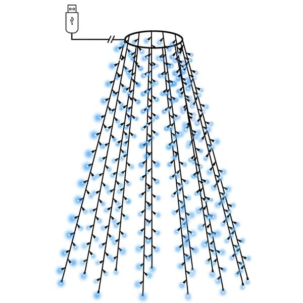 vidaXL Red de luces de &aacute;rbol de Navidad 150 LEDs azul 150 cm