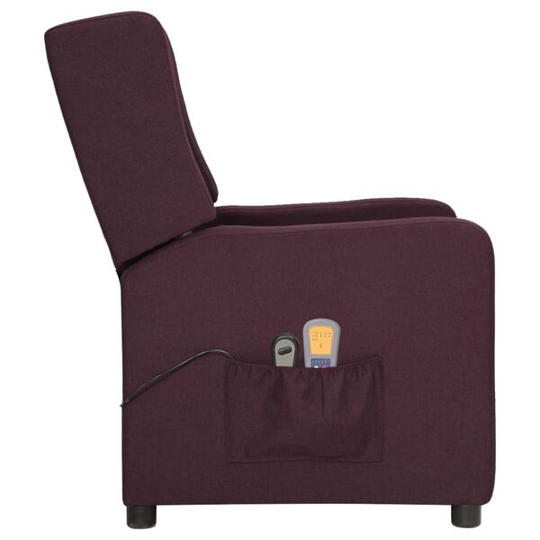 vidaXL Sill&oacute;n de masaje el&eacute;ctrico tela morado