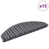 vidaXL Alfombras autoadhesivas para escaleras 15 pcs Gris