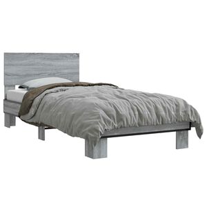 vidaXL Estructura de cama con cabecero Sonoma gris 80 x 200 cm