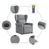 vidaXL Sill&oacute;n reclinable de masaje el&eacute;ctrico tela gris claro