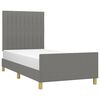 vidaXL Estructura de cama sin colch&oacute;n tela gris oscuro 90x190 cm