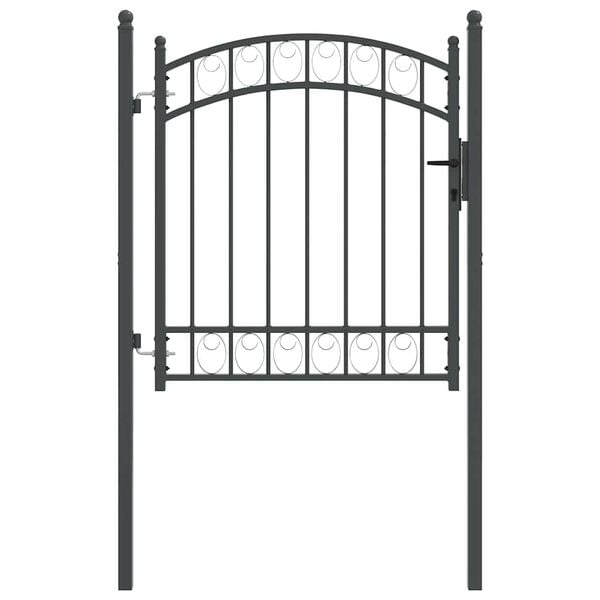 vidaXL Puerta de cerca con cerradura Gris 125 x 100 cm