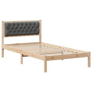 vidaXL Estructura de cama con cabecera Gris oscuro 100 x 200 cm