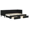 vidaXL Sof&aacute; cama nido con cajones terciopelo negro 80x200 cm