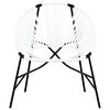 vidaXL Silla de jardín con forma huevo ratán sintético blanco y negro
