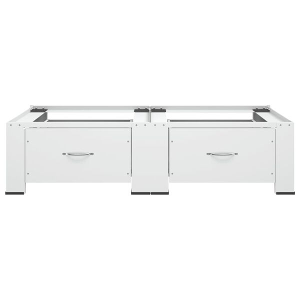 vidaXL Pedestal doble para lavadora y secadora con cajones blanco