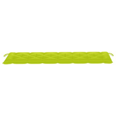 vidaXL Cojín para banco de jardín tela verde brillante 200x50x7 cm