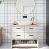 vidaXL Encimera de ba&ntilde;o madera maciza tratada marr&oacute;n claro 100x60x2 cm