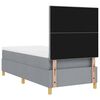 vidaXL Cama Box Spring LED con colch&oacute;n Gris Claro 90 x 200 cm tela