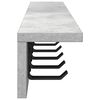 vidaXL Perchero de pared Gris Concreto 80 x 10,5 x 10,5 cm