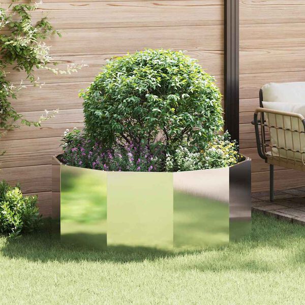 vidaXL Jardinera Plateado 120 x 120 x 50 cm Acero inoxidable