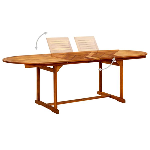 vidaXL Mesa de comedor jardín madera maciza acacia (160-240)x100x75 cm
