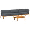 vidaXL Juego de Sof&aacute; 4 uds. Antracita Madera de Acacia S&oacute;lida