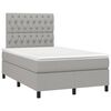 vidaXL Cama box spring con colch&oacute;n y LED tela gris claro 120x190 cm