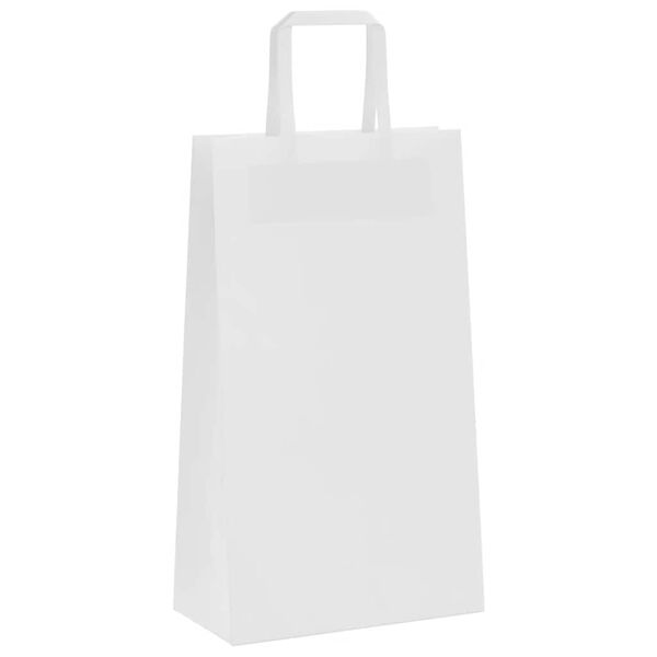 vidaXL Bolsas de papel con asas 50 uds blanca 21x11x36 cm