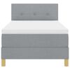 vidaXL Cama tipo Box Spring con colch&oacute;n Gris Claro 90 x 190 cm tela