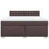 vidaXL Cama box spring con colch&oacute;n tela marr&oacute;n oscuro 180x200 cm