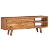 vidaXL Mueble de TV madera maciza acacia puertas talladas 117x30x40 cm