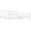 vidaXL Estructura cama sin colchón con estribo metal blanco 193x203 cm