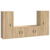 vidaXL Set de muebles para TV 4 pzas madera contrachapada roble Sonoma