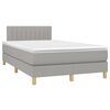 vidaXL Cama box spring con colch&oacute;n tela y LED gris claro 120x200 cm