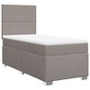 vidaXL Cama box spring con colch&oacute;n tela gris taupe 90x190 cm