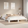 vidaXL Estructura de cama sin colch&oacute;n madera maciza blanca 200x200 cm