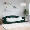 vidaXL Sof&aacute; cama con colch&oacute;n terciopelo verde oscuro 90x200 cm