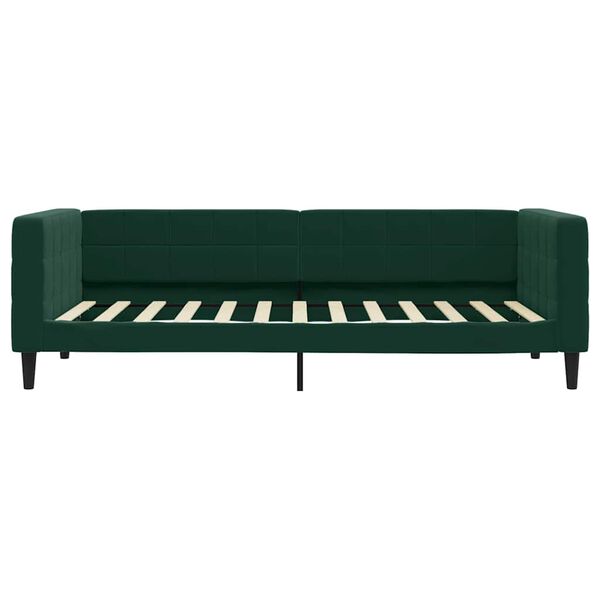 vidaXL Sof&aacute; cama sin colch&oacute;n terciopelo verde oscuro 100x200 cm