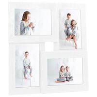 vidaXL Marco de fotos collage para foto de 4x(10x15 cm) blanco MDF