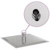 vidaXL Cabezal de ducha cuadrado efecto lluvia acero inox 304 20x20 cm