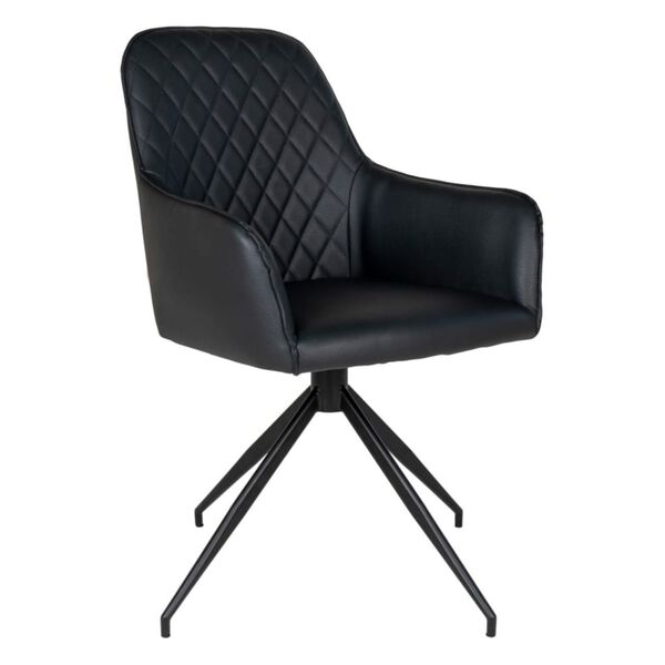 House Nordic Silla de comedor giratoria Ava negro