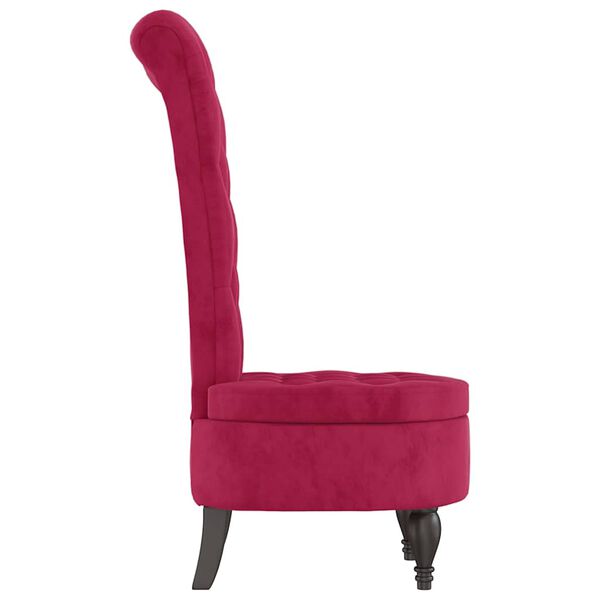 vidaXL Sill&oacute;n de respaldo alto con botones terciopelo rojo tinto