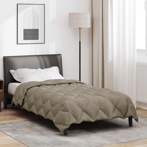 vidaXL Edred&oacute;n de Invierno Gris Claro 220 x 135 cm Microfibra