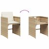 vidaXL Set comedor de jard&iacute;n 5 pzas con cojines rat&aacute;n sint&eacute;tico beige