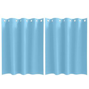 vidaXL Cortinas Opacas con Anillas 2 uds. Azul Claro 140 x 140 cm