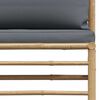 vidaXL Set de muebles de jardín 2 piezas bambú y cojines gris oscuro