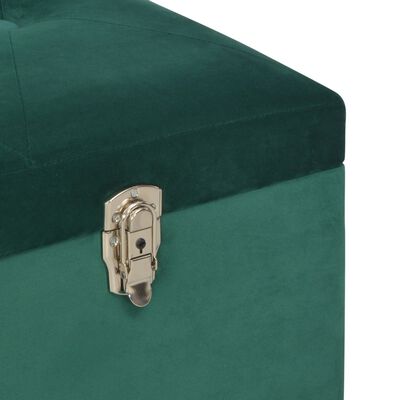 vidaXL Banco con compartimento 105 cm verde de terciopelo