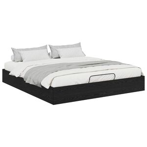 vidaXL Estructura de Cama Ottoman Roble Negro 193 x 120 x 25 cm