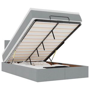 vidaXL Cama otomana con colch&oacute;n gris claro 120x190 cm tela