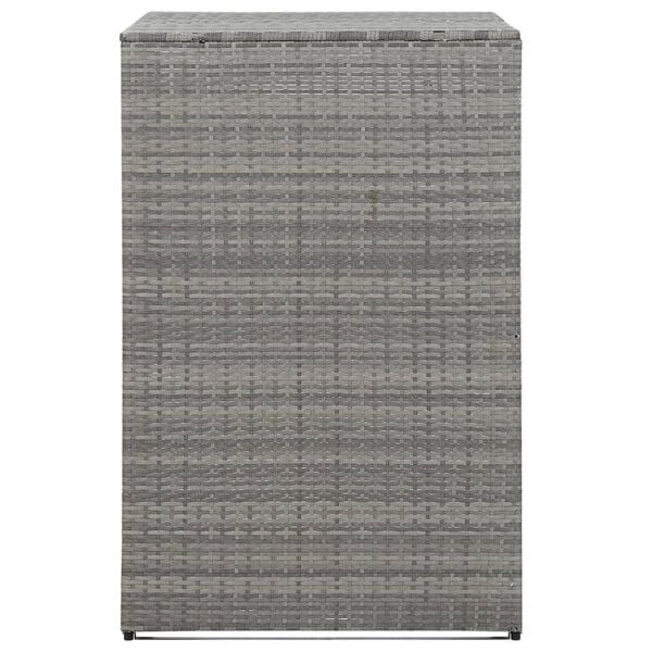 vidaXL Cobertizo para cubo de basura rat&aacute;n sint&eacute;tico gris 76x78x120cm