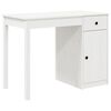 vidaXL Escritorio de madera maciza de pino blanco 100x50x75 cm