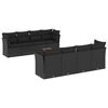 vidaXL Set de sof&aacute;s de jard&iacute;n 8 piezas y cojines rat&aacute;n sint&eacute;tico negro