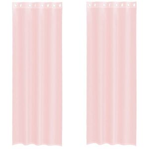 vidaXL Cortinas de gasa con ojales 2 uds rosa claro 140x260 cm