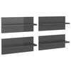 vidaXL Estantes de pared 4 unidades gris brillo 40x11,5x18 cm