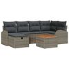 vidaXL Conjunto de sof&aacute;s de jard&iacute;n 7 uds. Gris Polirat&aacute;n
