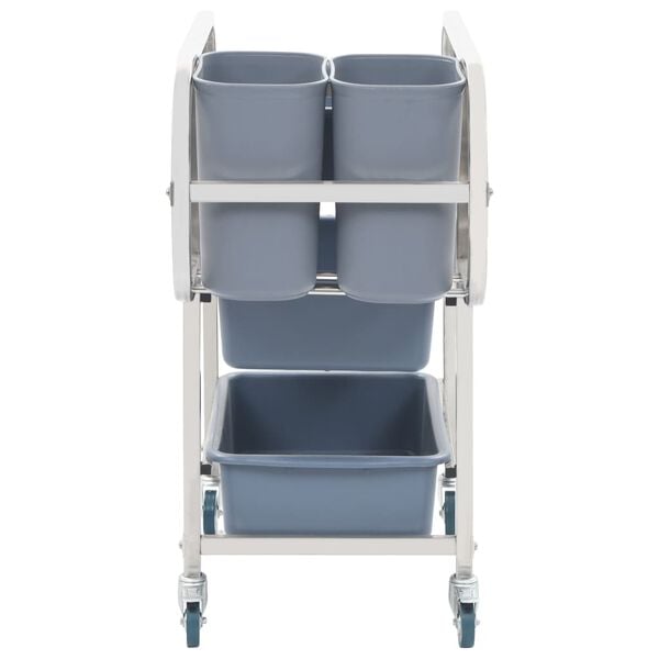 vidaXL Carrito de cocina con recipientes de pl&aacute;stico 82x43,5x93 cm