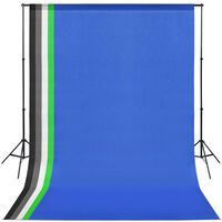 vidaXL Kit de estudio fotográfico con 5 fondos de colores y marco ajustable