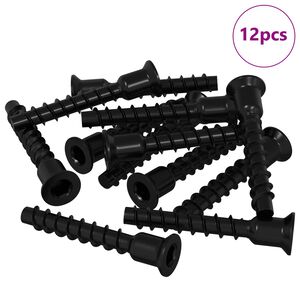 vidaXL Tornillo de Cabeza de Capuch&oacute;n de Enchufe 12 pcs Negro Hierro